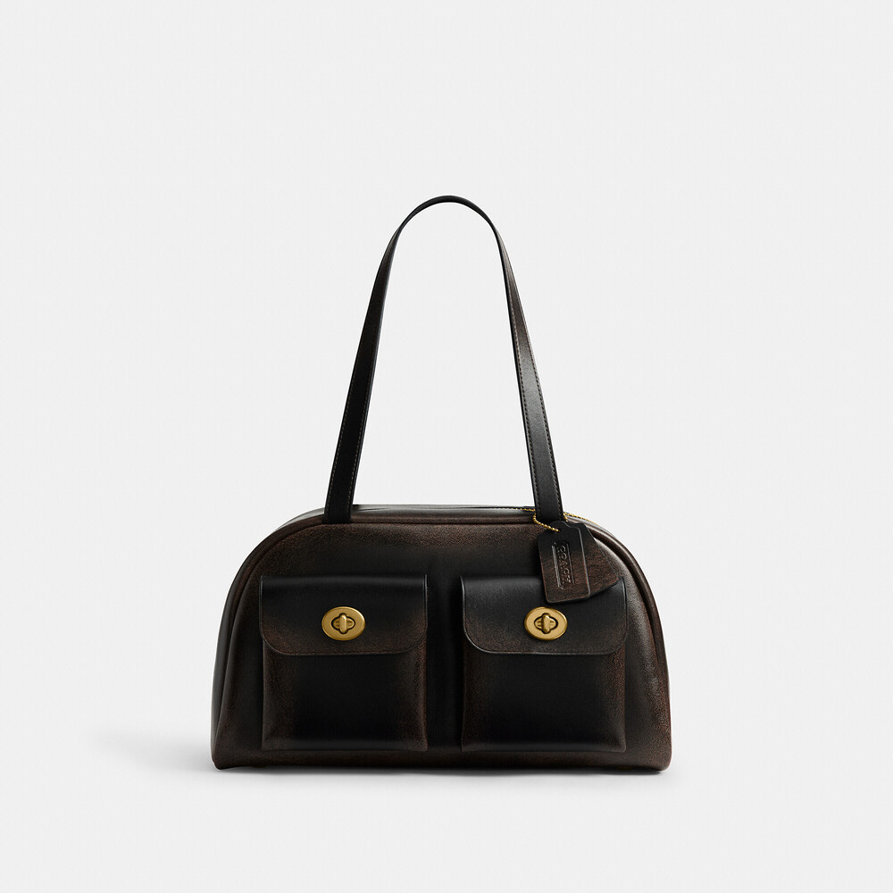 Coach Twin Turnlock Bag In Loved Leather - Picture 3 of 15